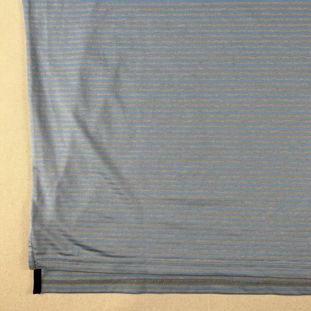 RLX Ralph Lauren Polo‎ Shirt Men’s Large Blue Gray Striped Embroidered Logo Golf